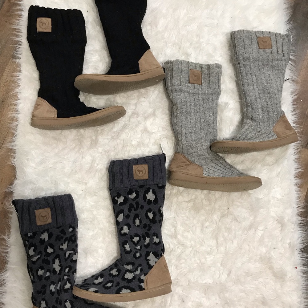 3 pairs of VS Pink mukluk boots